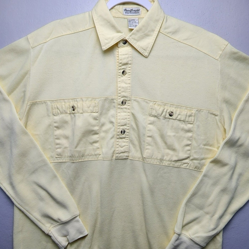 Vintage Norm Thompson Sweater Mens Size Large Yellow Coogi Style